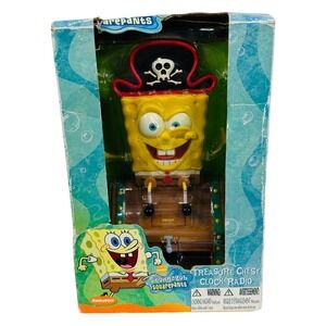 2003 Spongebob Squarepants Treasure Chest Clock Radio Nickelodeon Cartoon
